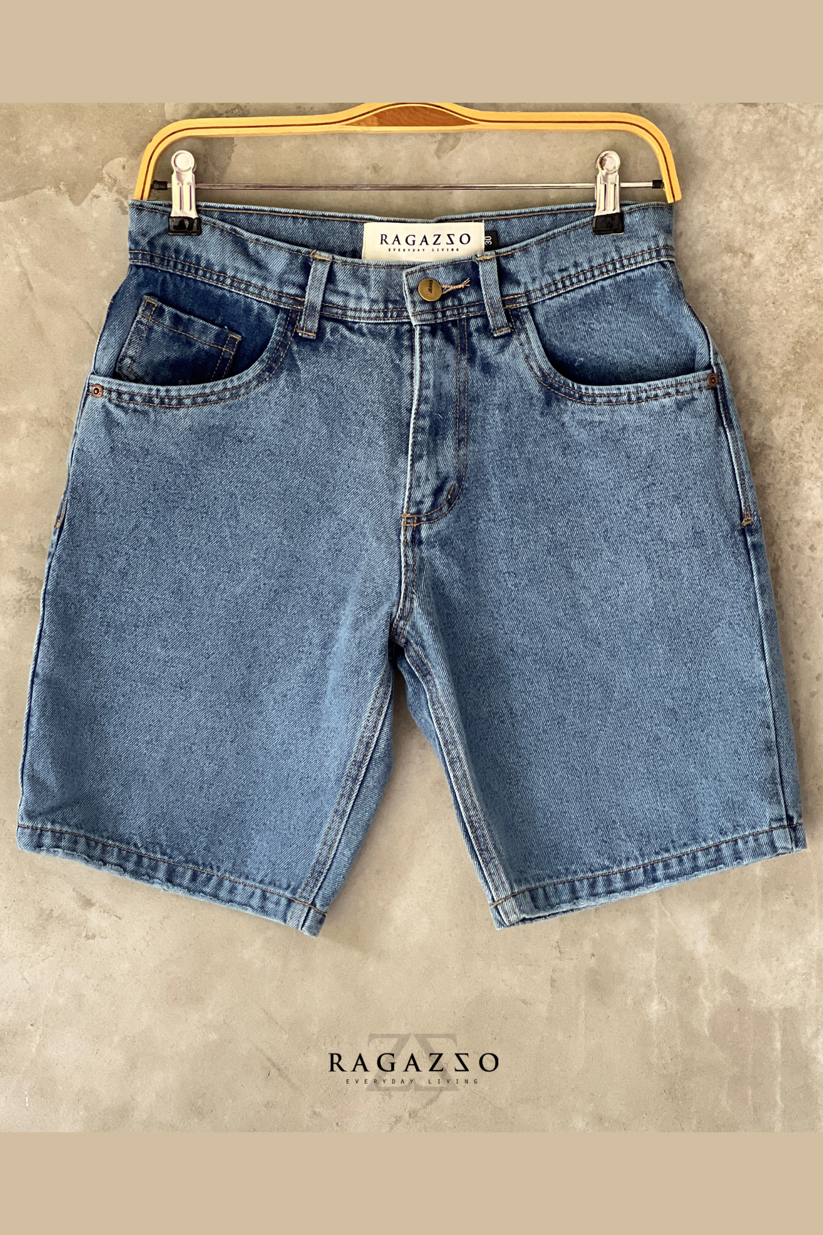 WASTE BAND DENIM SHORT BLUE WASTE BAND DENIM SHORT BLUE